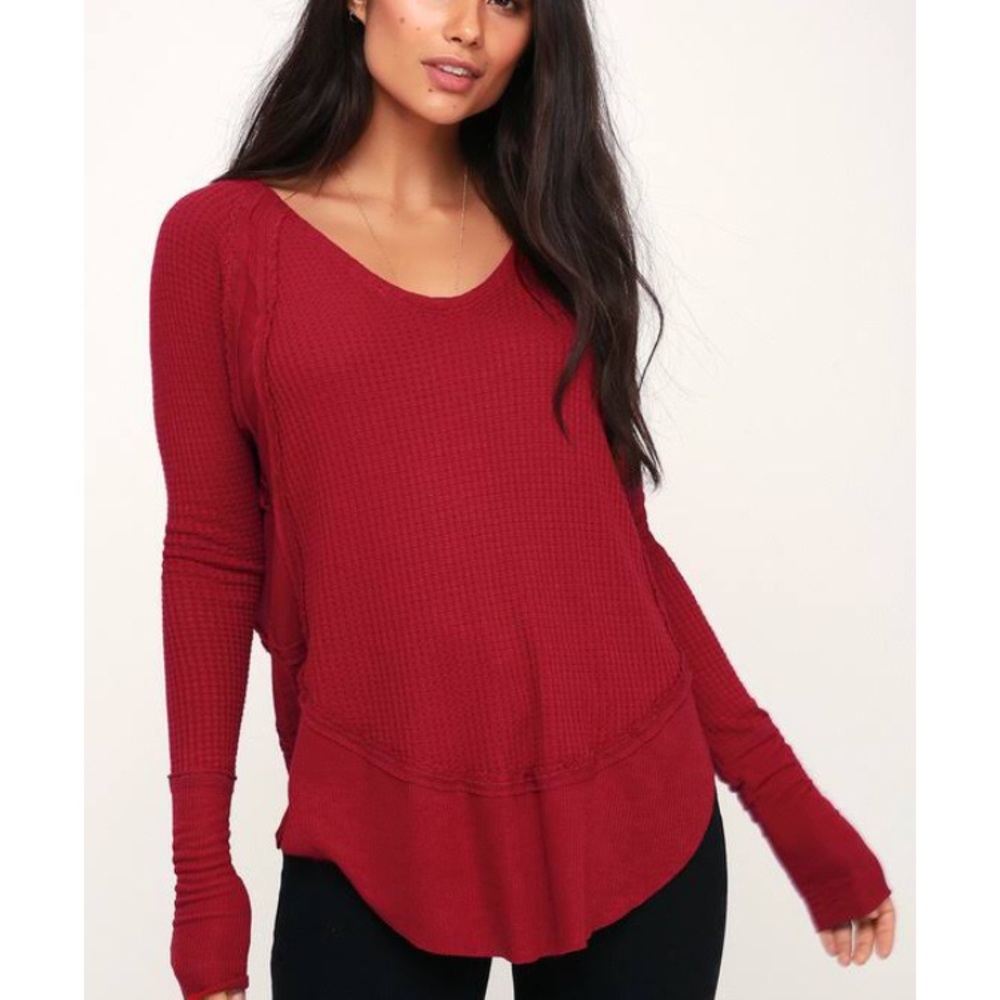 Free People thermal long sleeve top